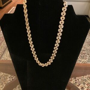 17 Inch Crystal Gold Necklace